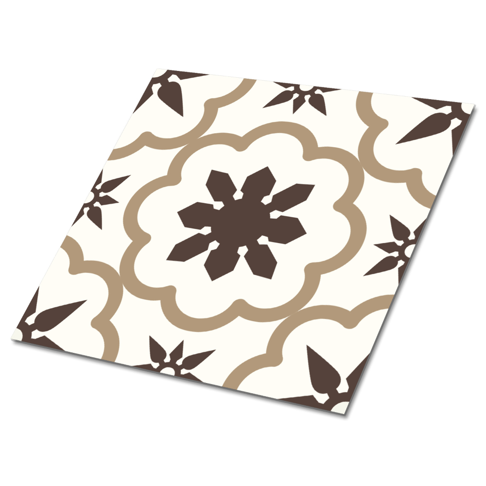 Vinyl padló falra Barna árnyalatú virágminta