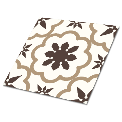 Vinyl padló falra Barna árnyalatú virágminta