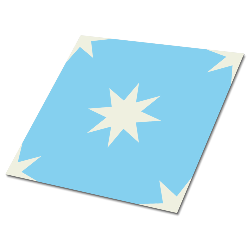 Vinyl padló falra Kék csillag világos háttér előtt