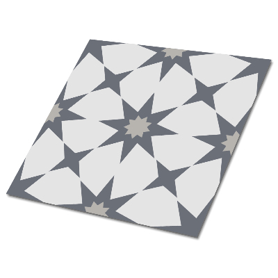 Vinyl padló falra Geometrikus csillagok szürke árnyalatokban