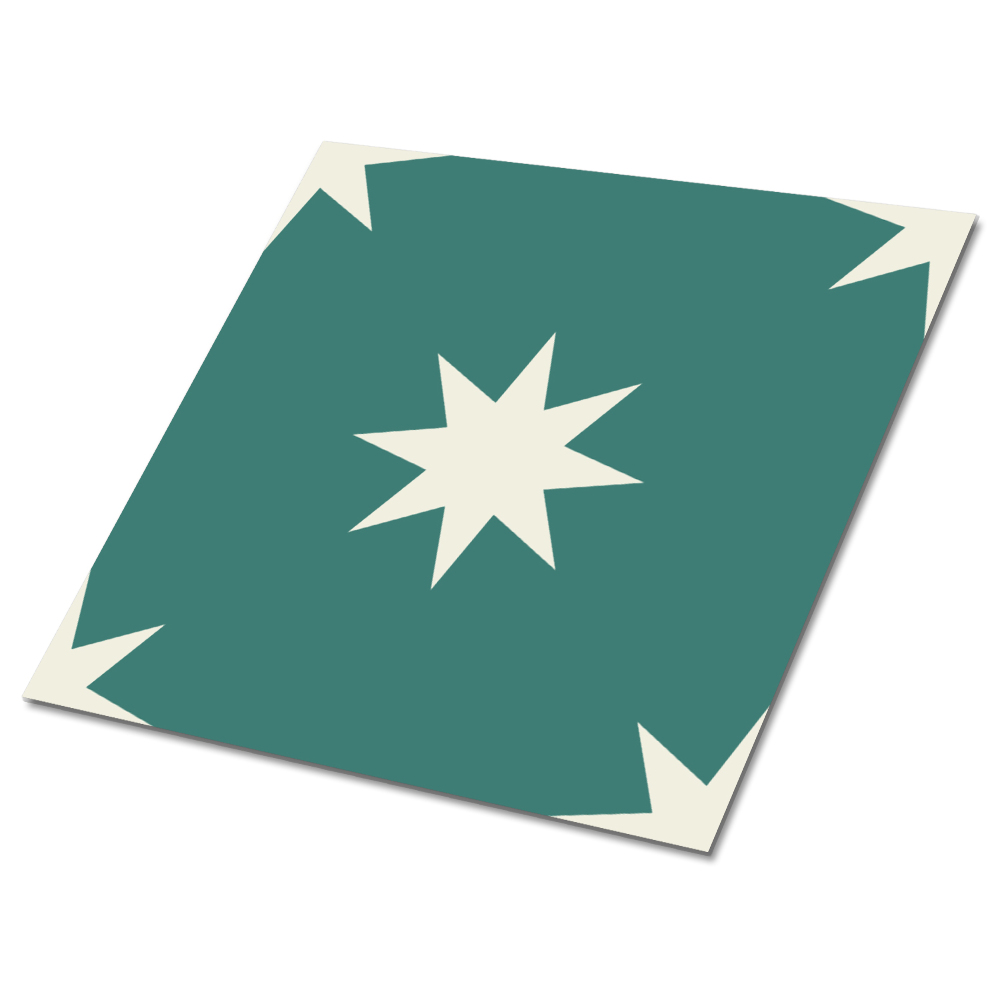 Vinyl padló Csillagok zöld háttéren