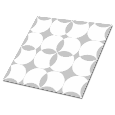 Vinilpadló Kör alakú motívum szürke és fehér árnyalatokban