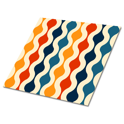 Vinyl padló falra Retro hullámok