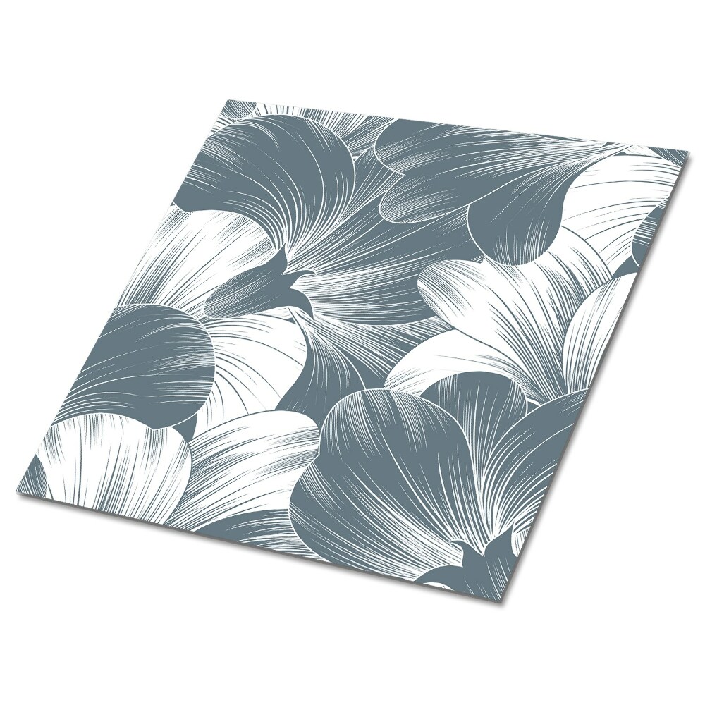 Vinyl csempe falra Virágminta szürke árnyalatokban