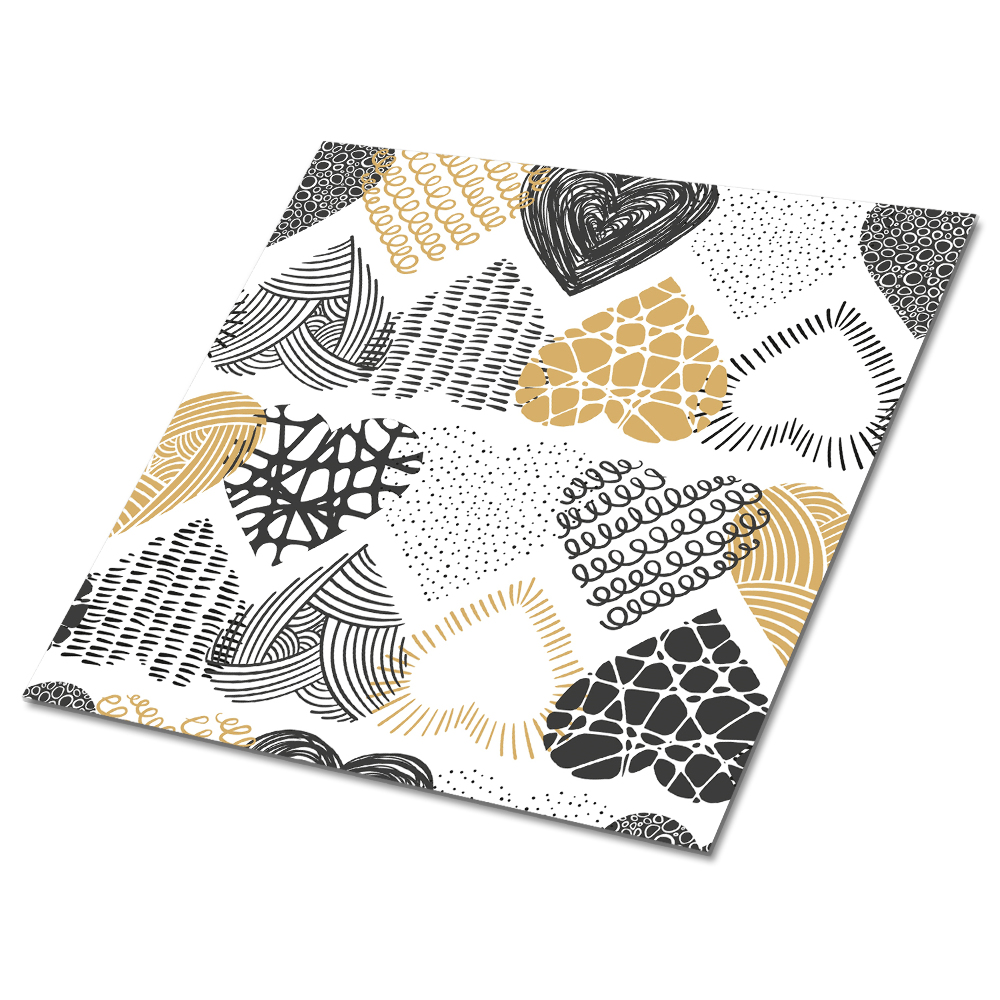 Vinyl csempe falra Szív motívum geometrikus mintákkal