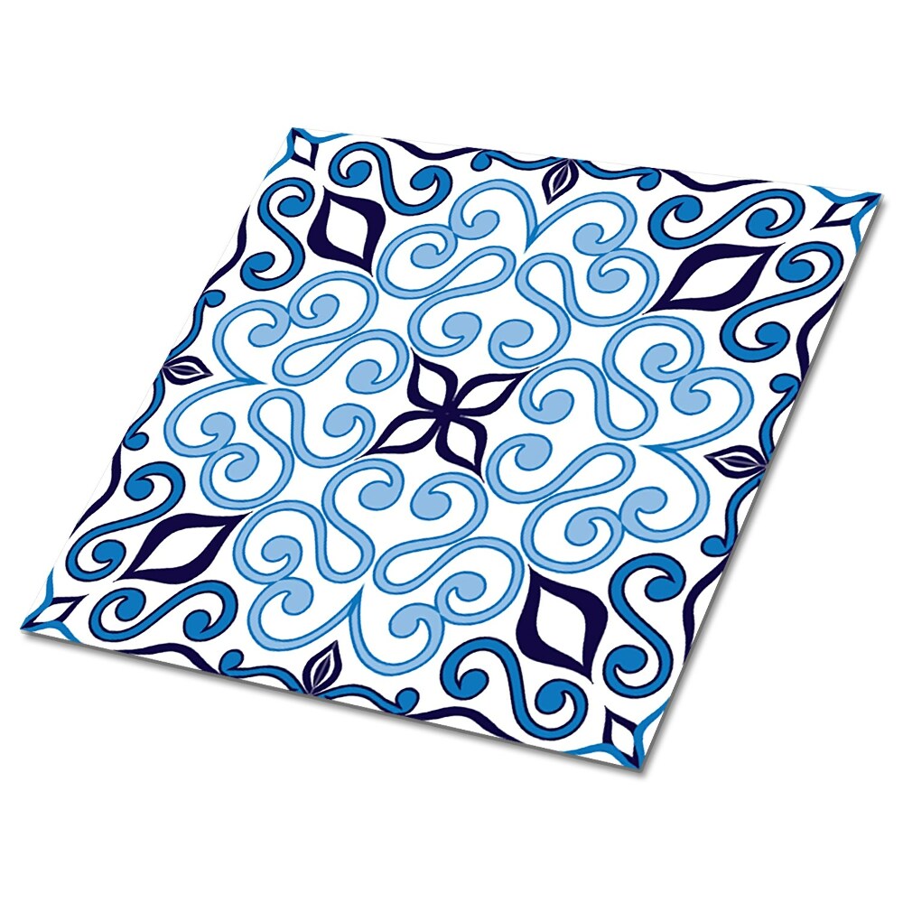 Vinilpadló Hullámos díszmotívum kék árnyalatokban