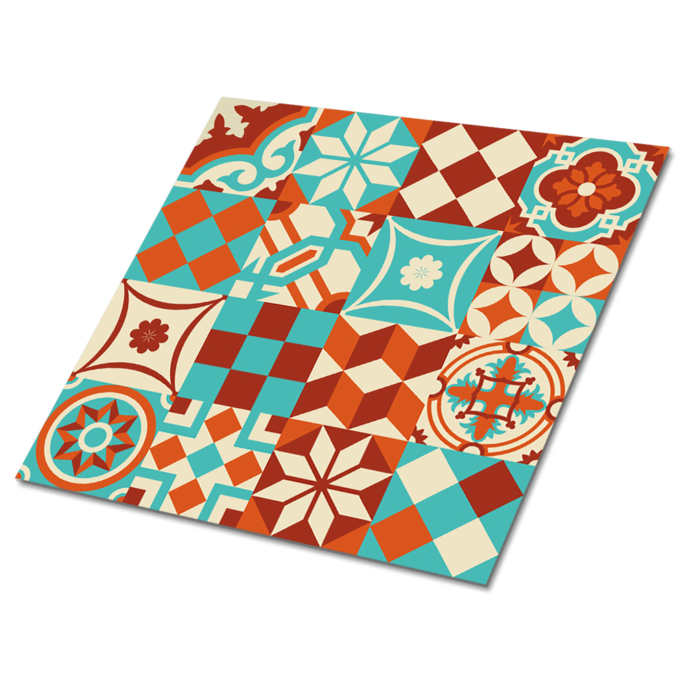 Vinyl csempe falra Türkiz és narancssárga mozaik motívum
