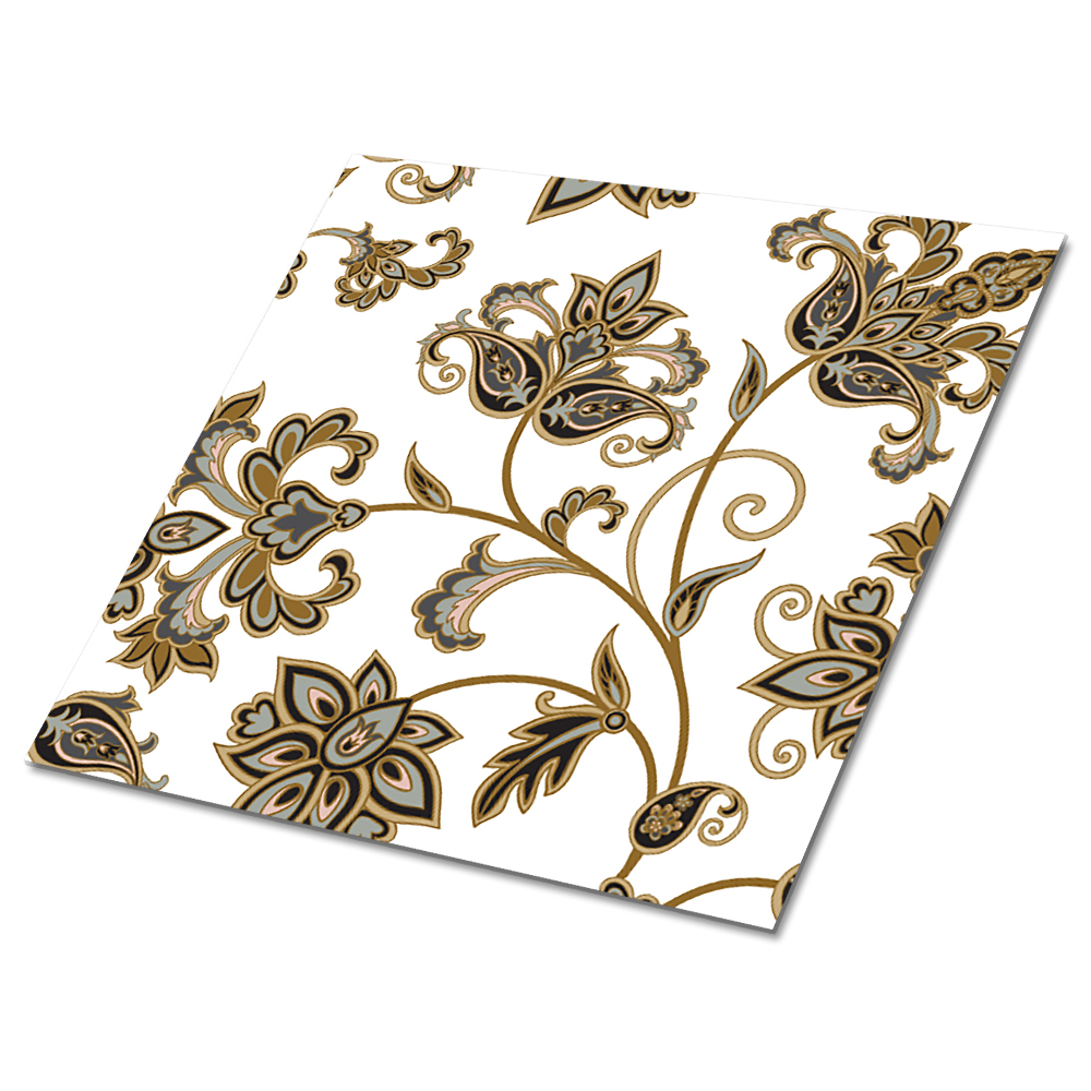 Vinyl csempe falra Virágminta arany díszítéssel