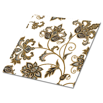 Vinyl csempe falra Virágminta arany díszítéssel