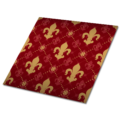 Vinyl padló falra Liliom motívum piros alapon