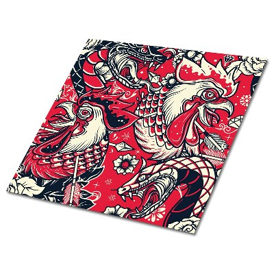 Vinilpadló Kakas és sárkány tetoválás motívum