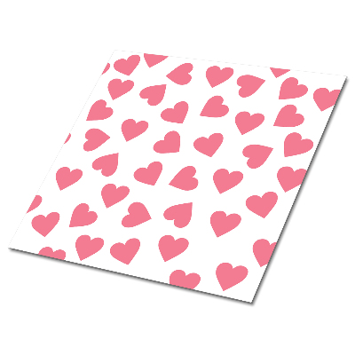 Vinyl padló falra Rózsaszín szívek fehér háttéren