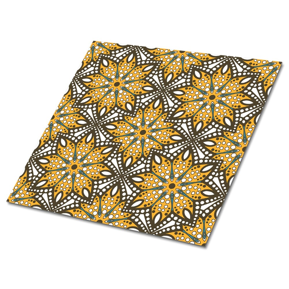 Vinyl padló Virágminta sárga árnyalatokban