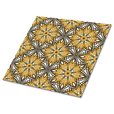 Vinyl padló Virágminta sárga árnyalatokban