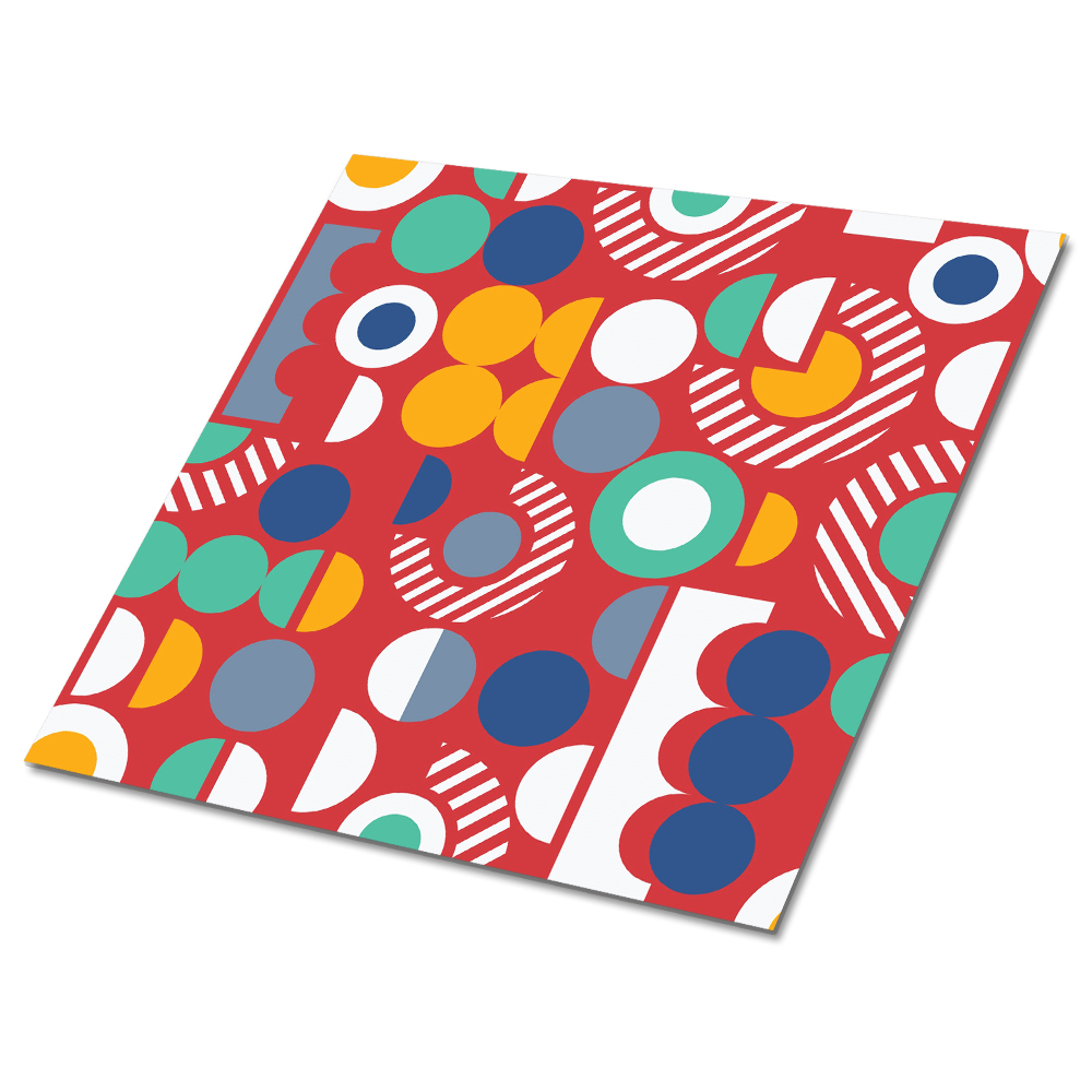 Vinyl padló falra Geometria intenzív színekben