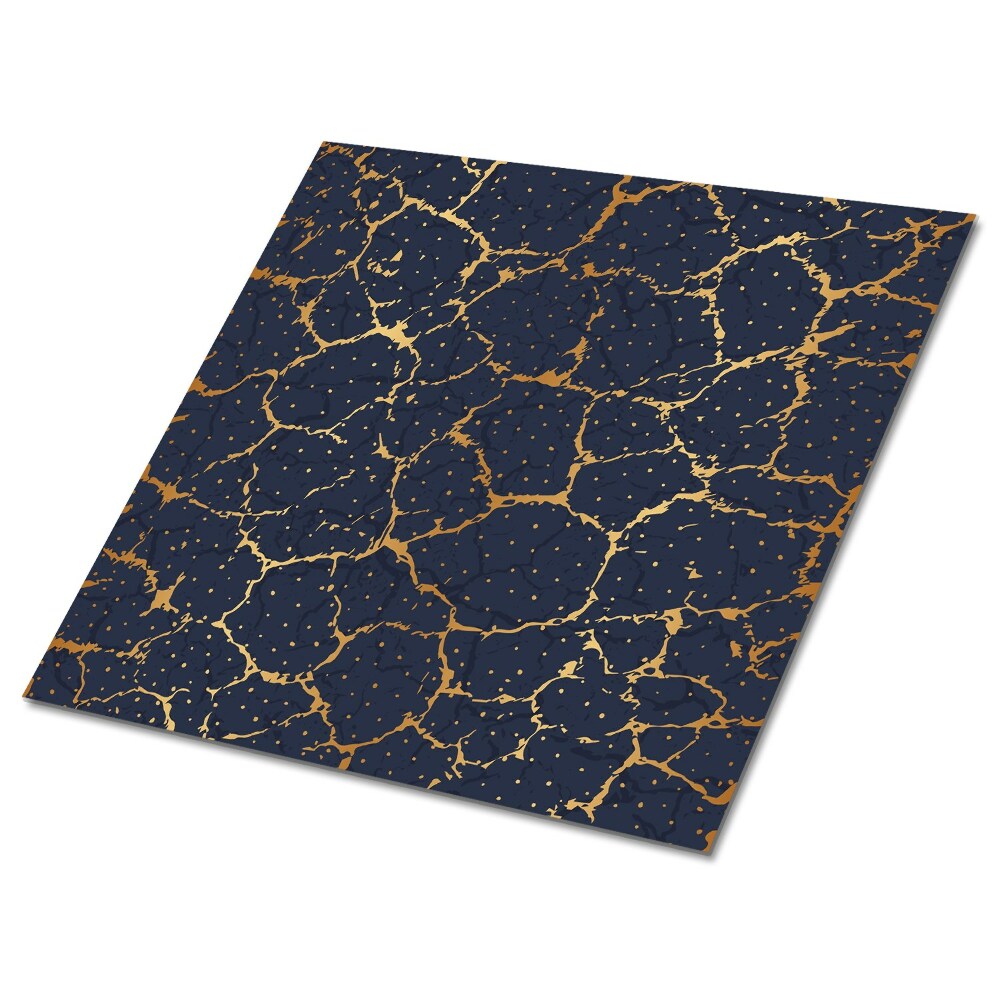 Vinyl csempe falra Sötétkék márvány arany erekkel