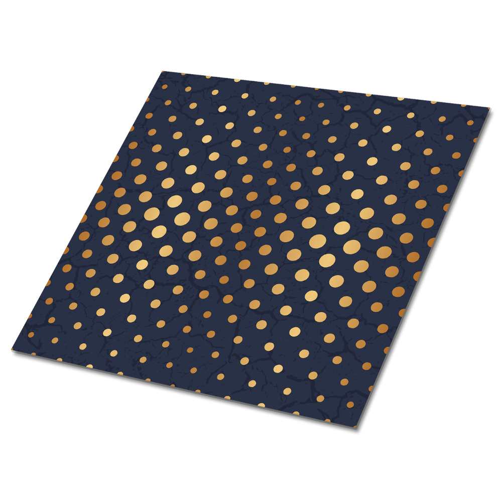Vinyl padló falra Arany pöttyök sötétkék alapon