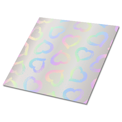 Vinyl padló falra Pasztell szívek tükörkép háttér előtt