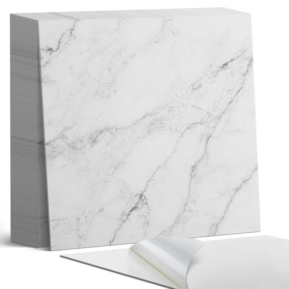 Öntapadós vinyl csempe Márványminta fehér eleganciával