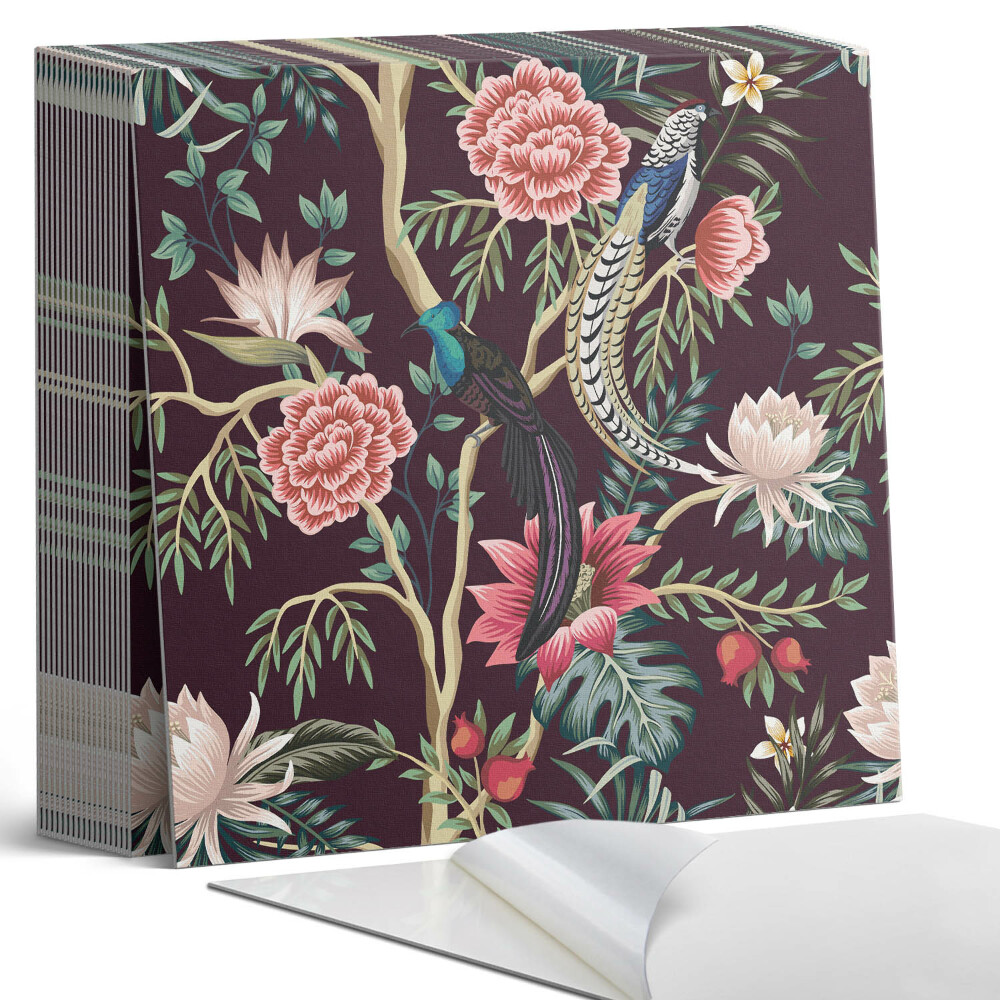 Vinyl csempe Virágkötészet madarakkal