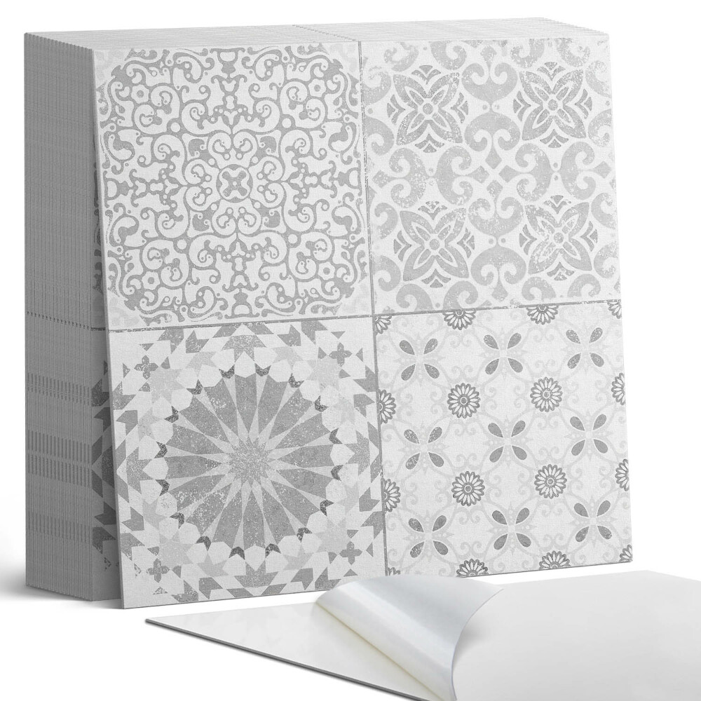 Öntapadós vinyl csempe Geometrikus-virágos motívum