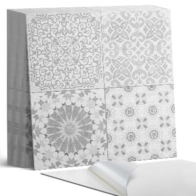 Öntapadós vinyl csempe Geometrikus-virágos motívum