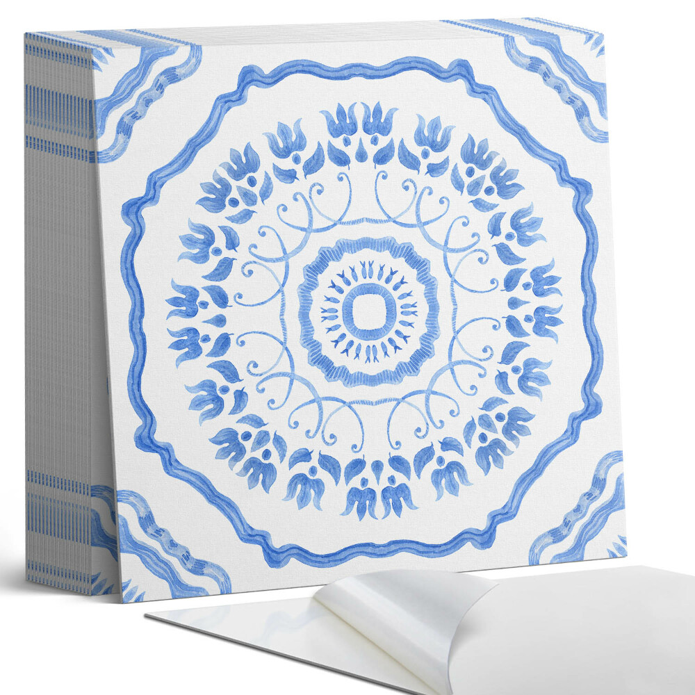 Öntapadós vinyl csempe Virágminta körben