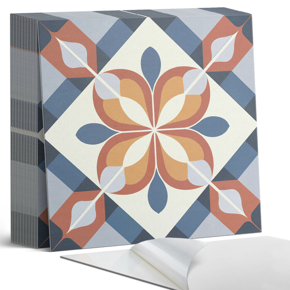 Öntapadós vinyl csempe Virágmotívum geometrikus stílusban