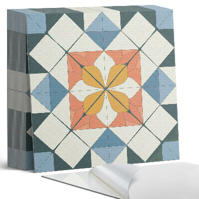 Vinyl padló Virágmotívum geometrikus formákban