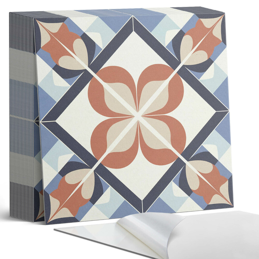 Vinyl csempe Virágminta szimmetrikus formákban