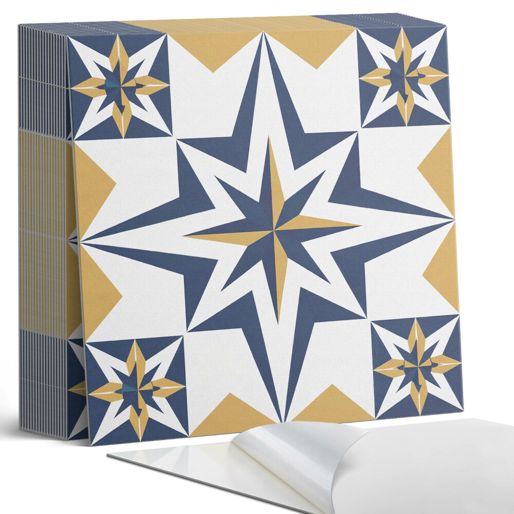 Vinyl padló Geometrikus csillagok mintázata négyzeteken