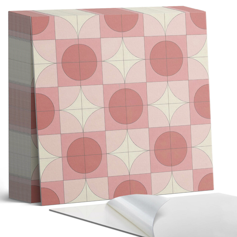 Vinyl padló Körök és virágos díszítések