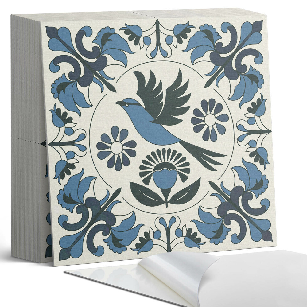 Vinyl padló Madármotívum színes virágok között