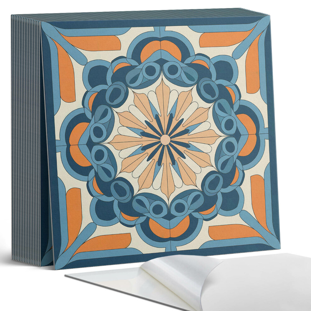 Öntapadós vinyl csempe Virágos mandala harmonikus körökben