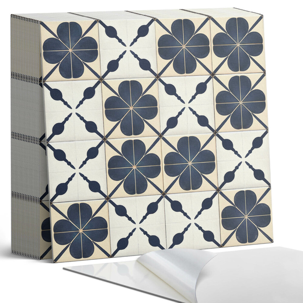 Öntapadós vinyl csempe Virágmotívum sima háttéren