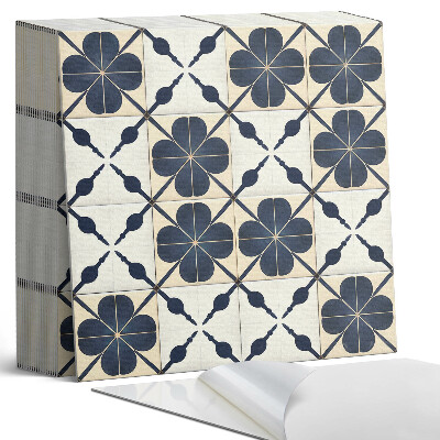 Öntapadós vinyl csempe Virágmotívum sima háttéren