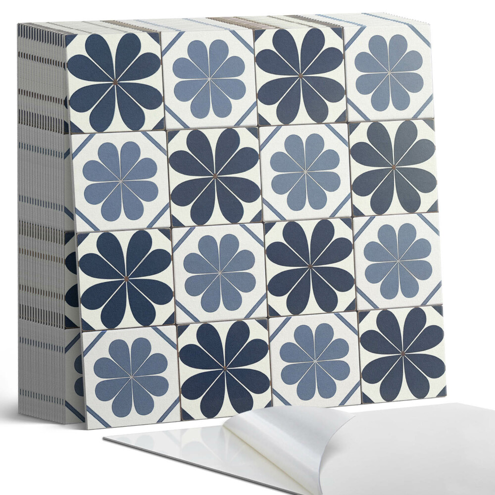 Vinyl padló Virágmotívum a csempéken