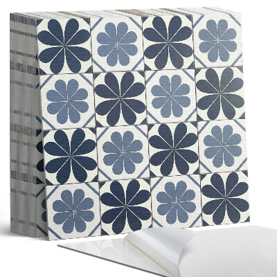 Vinyl padló Virágmotívum a csempéken