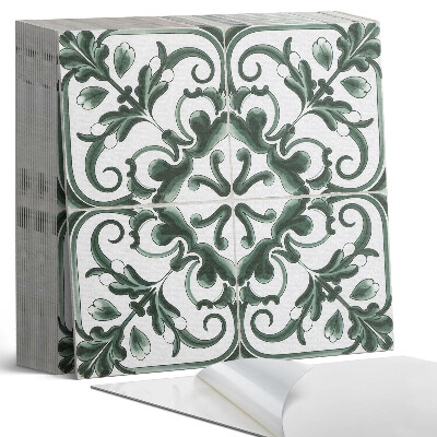 Öntapadós vinyl csempe Növényi négyzetek geometrikus stílusban