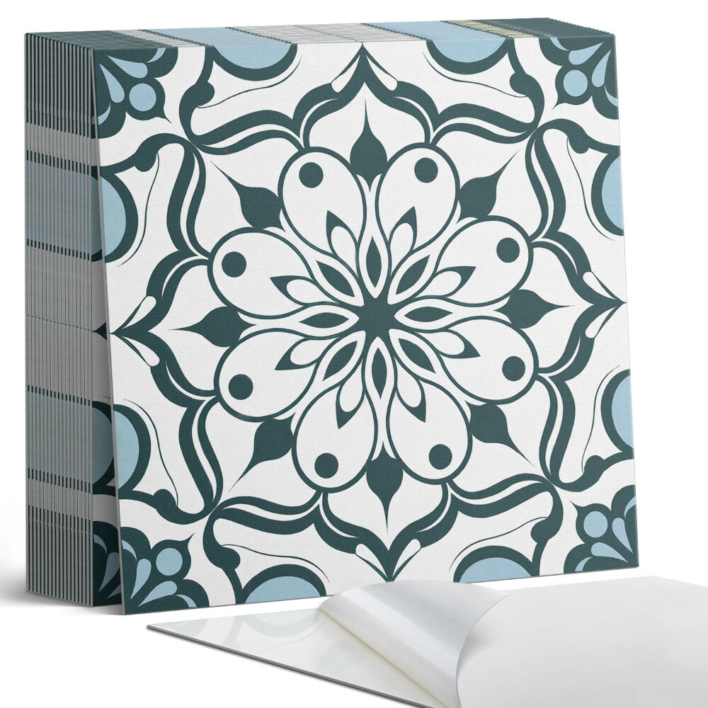 Öntapadós vinyl csempe Virágos mandala a természet színeiben