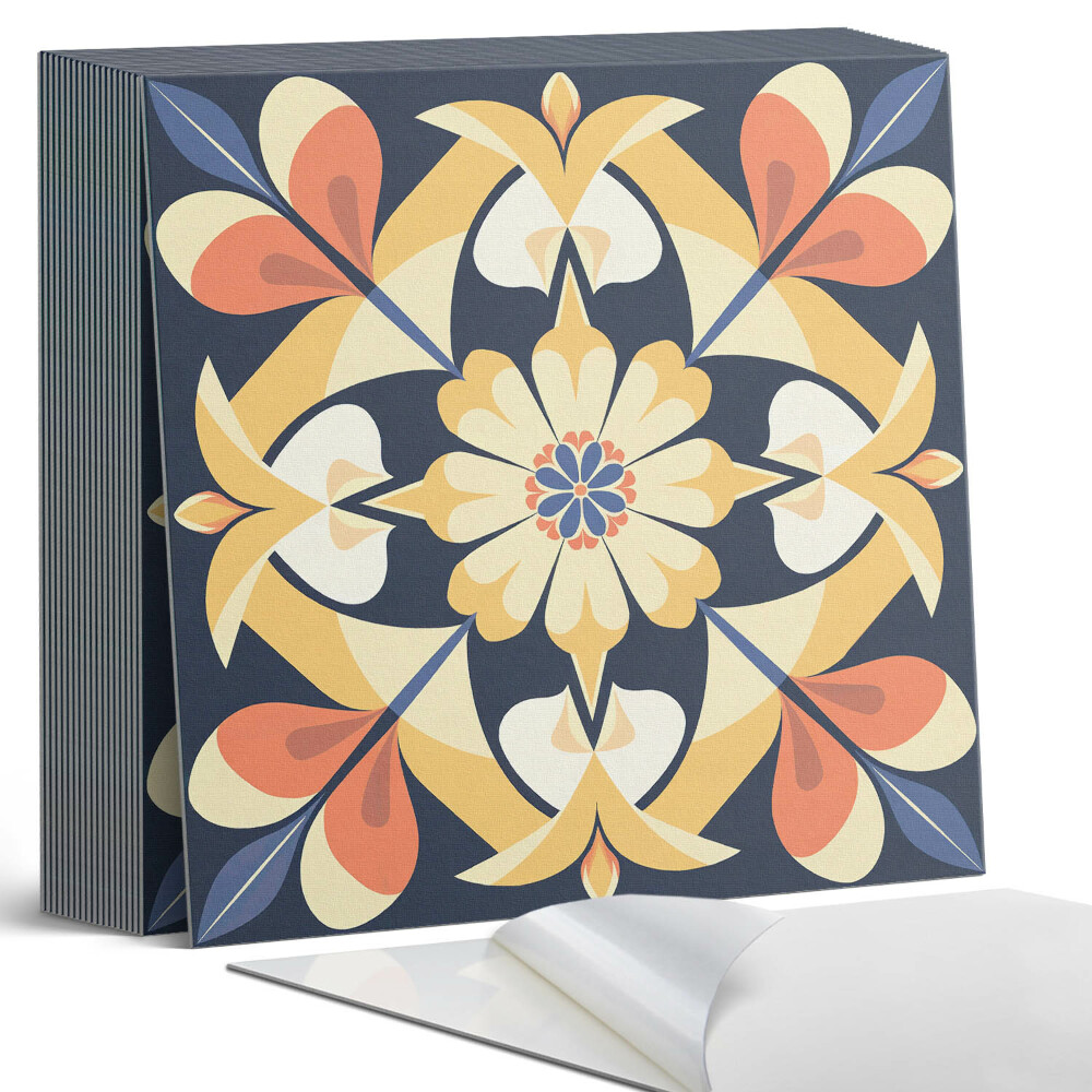 Vinyl csempe Virágos mandala a természet színeiben