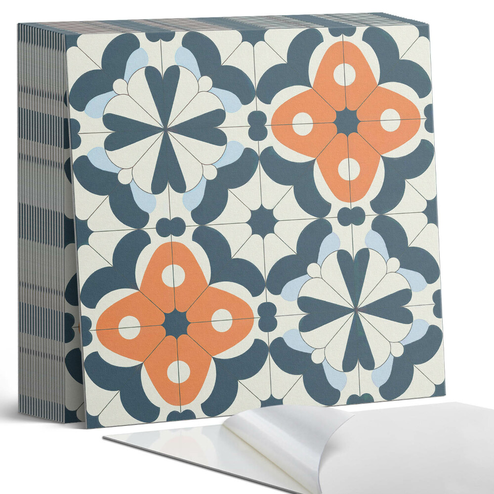 Vinyl padló Virágmotívum a csempékben