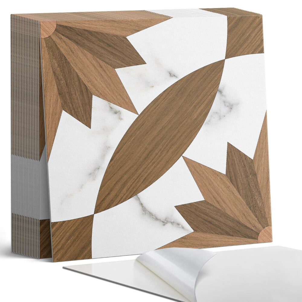 Vinyl csempe Geometriai formák fa díszítéssel