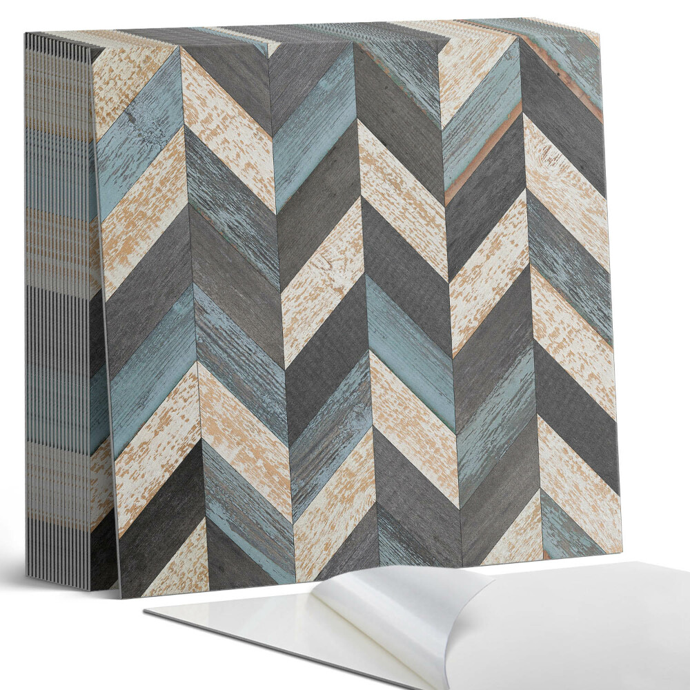 Öntapadós vinyl csempe Cikcakk motívum fa díszítéssel