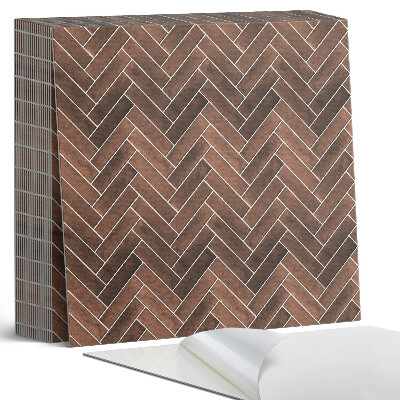 Öntapadós vinyl csempe Halszálkás minta fa díszítésekkel