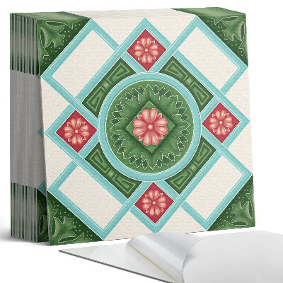 Vinyl padló Virágmotívum rombusz elrendezésben