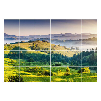 Fali csempe matrica Festői hegyi táj