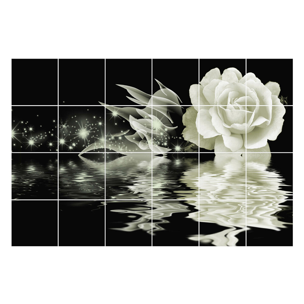 Csempefólia Virág tükröződése a vízben