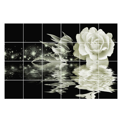 Csempefólia Virág tükröződése a vízben