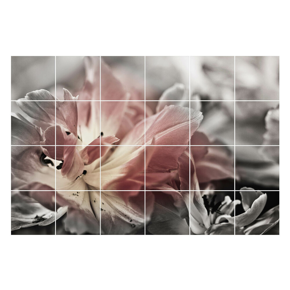 Fali csempe matrica A virágos részletek közeli képe